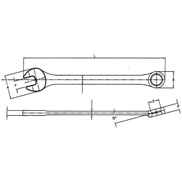 Kiintolenkkiavain 7/8" x L269mm