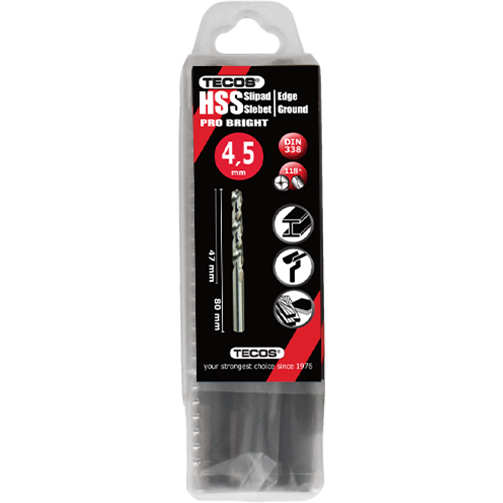 HSS pora Pro Bright 4,5 x 80 mm - 10 kpl.