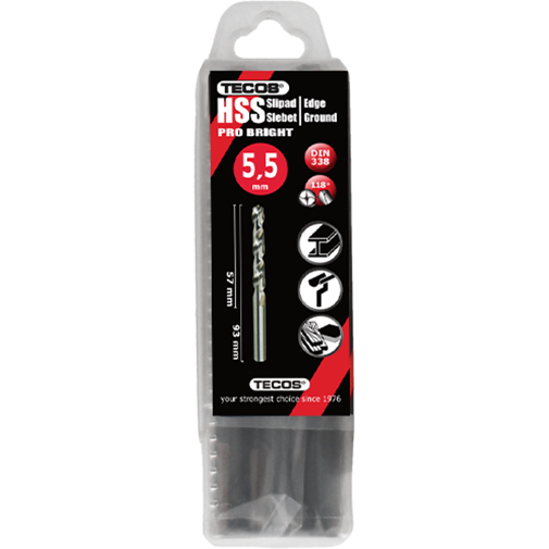 HSS pora Pro Bright 5,5 x 93 mm - 10 kpl.