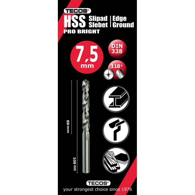 HSS pora Pro Bright 7,5 x 109 mm