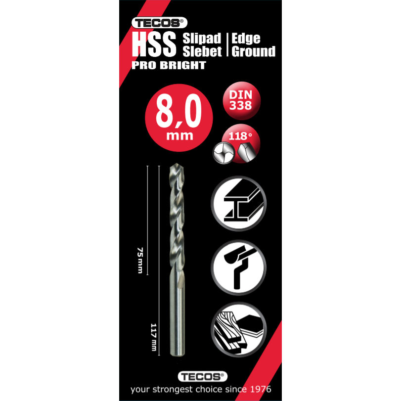 HSS pora Pro Bright 8,0 x 117 mm