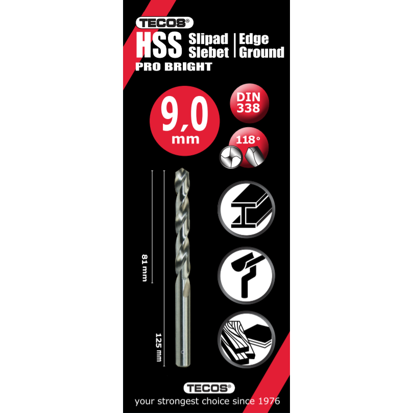 HSS pora Pro Bright 9,0 x 125 mm