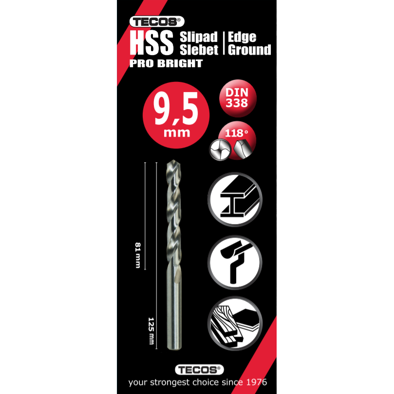 HSS pora Pro Bright 9,5 x 125 mm