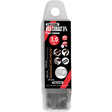 HSS-Cobalt pora 3,0x61 mm. DIN338 Box 10 kpl.