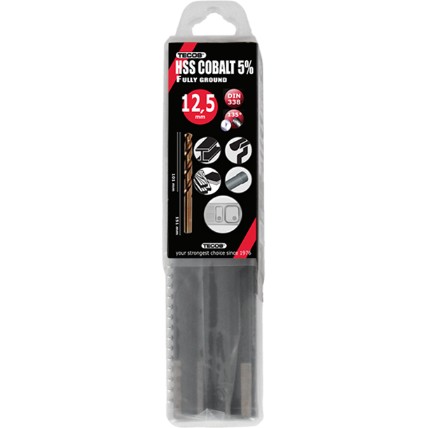 HSS-Cobalt pora 12,5x151 mm. DIN338 Box 5 kpl.