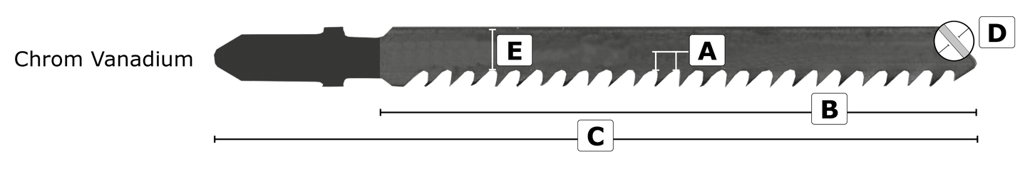 Pistosahanterä 3129 2 kpl, 150 mm CrV Wave