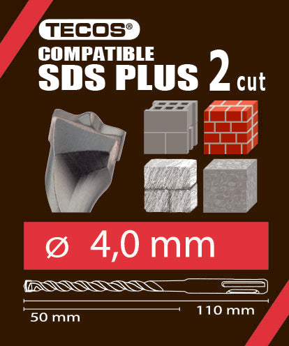 Vasarapora - SDS Plus 4 × 110 mm, 2-Teräinen