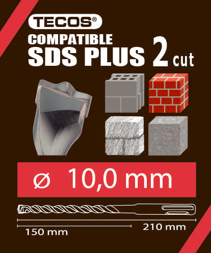 Vasarapora - SDS Plus 10 × 210 mm, 2-Teräinen