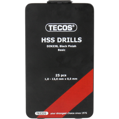 HSS-metalliporasarja 1-13 mm 25 osaa