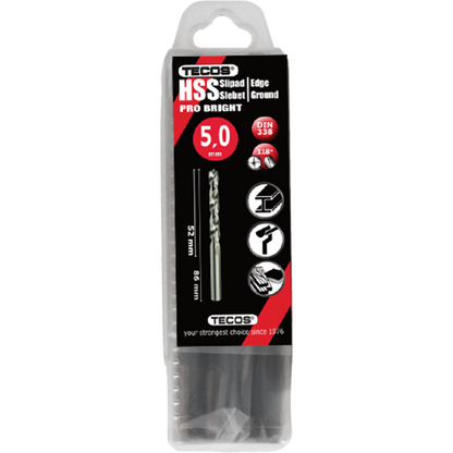 HSS pora Pro Bright 5,0 x 86 mm - 10 kpl.
