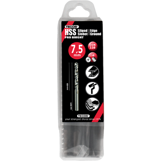 HSS pora Pro Bright 7,5 x 109 mm - 10 kpl.