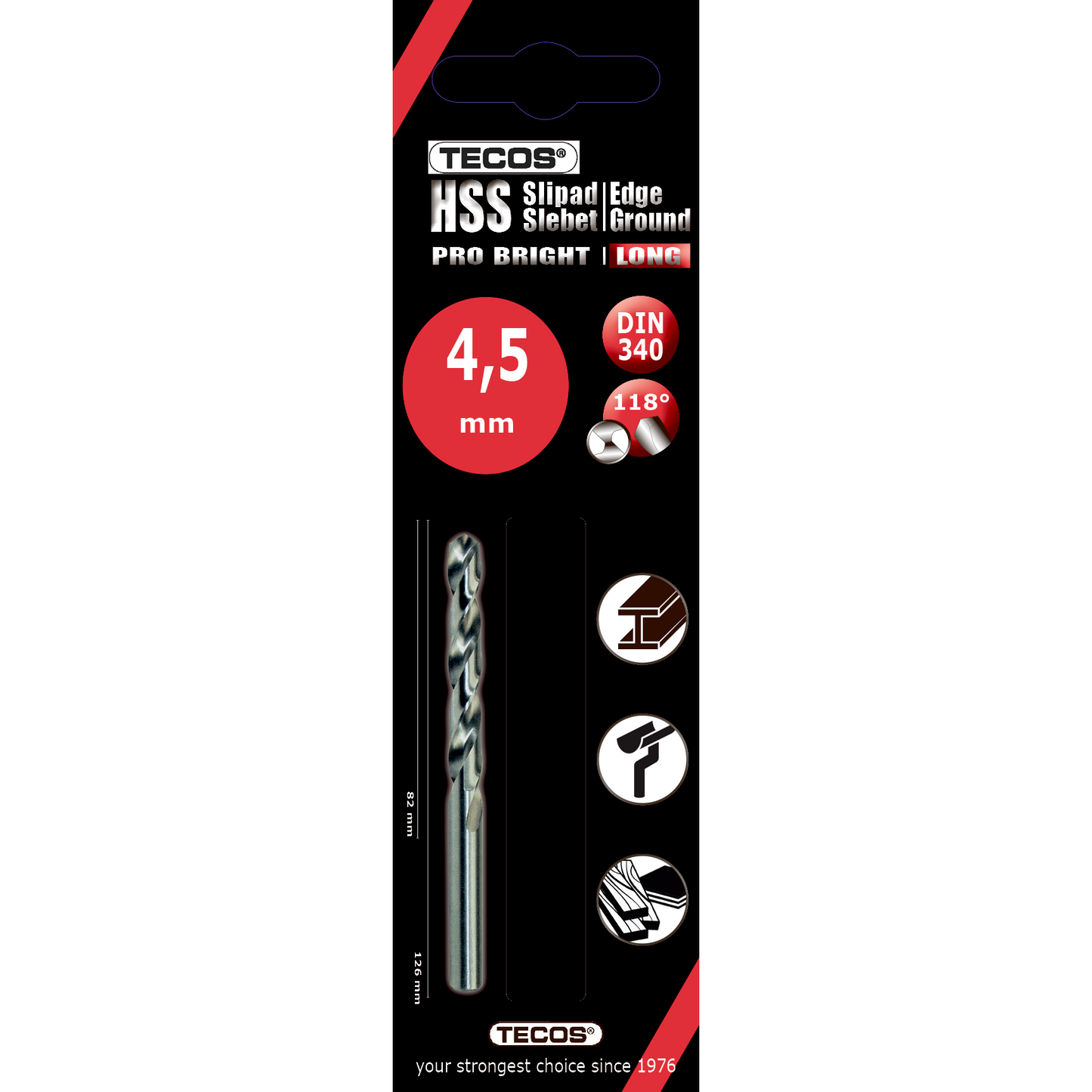 HSS Pro Bright Long - 4,5 × 126 mm - 2 kpl.