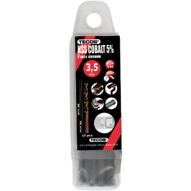 HSS-Cobalt pora 3,5x70 mm. DIN338 Box 10 kpl.