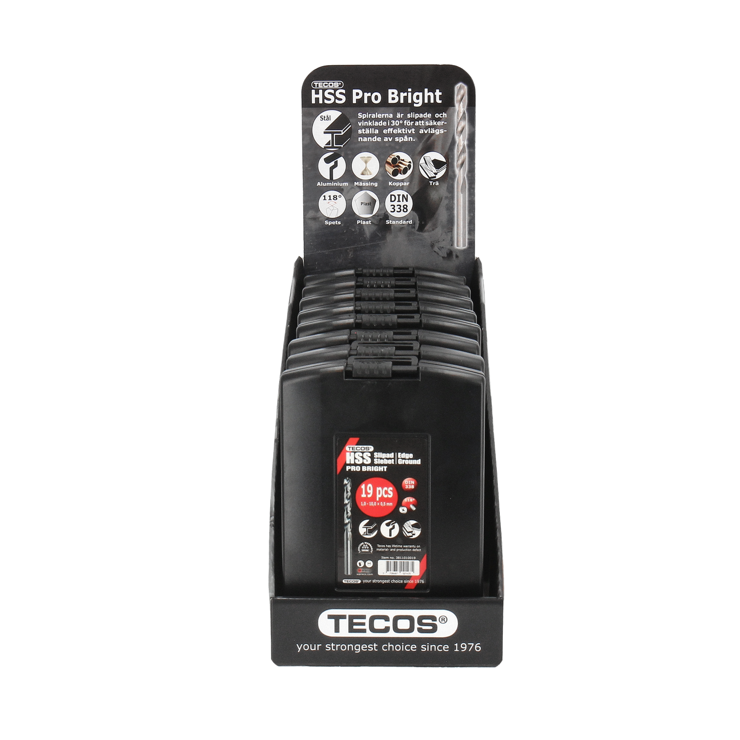 HSS-metalliporasarja Pro Bright 19 osaa