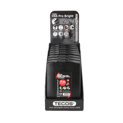 HSS-metalliporasarja Pro Bright 19 osaa