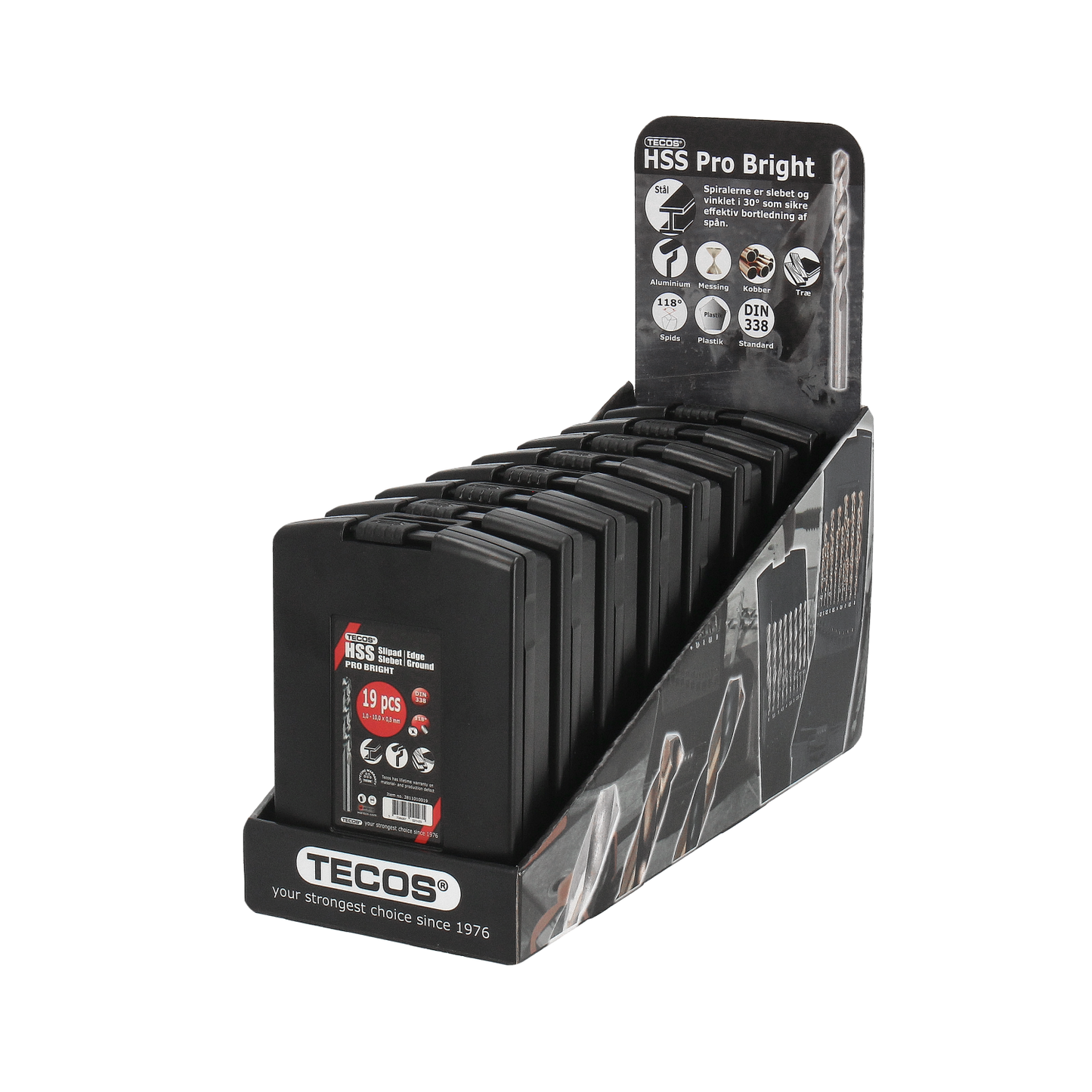 HSS-metalliporasarja Pro Bright 19 osaa