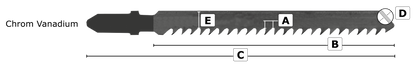 Pistosahanterät 3470 5 kpl 3 mm, 115 mm CrV 8 tpi
